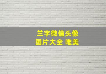 兰字微信头像图片大全 唯美